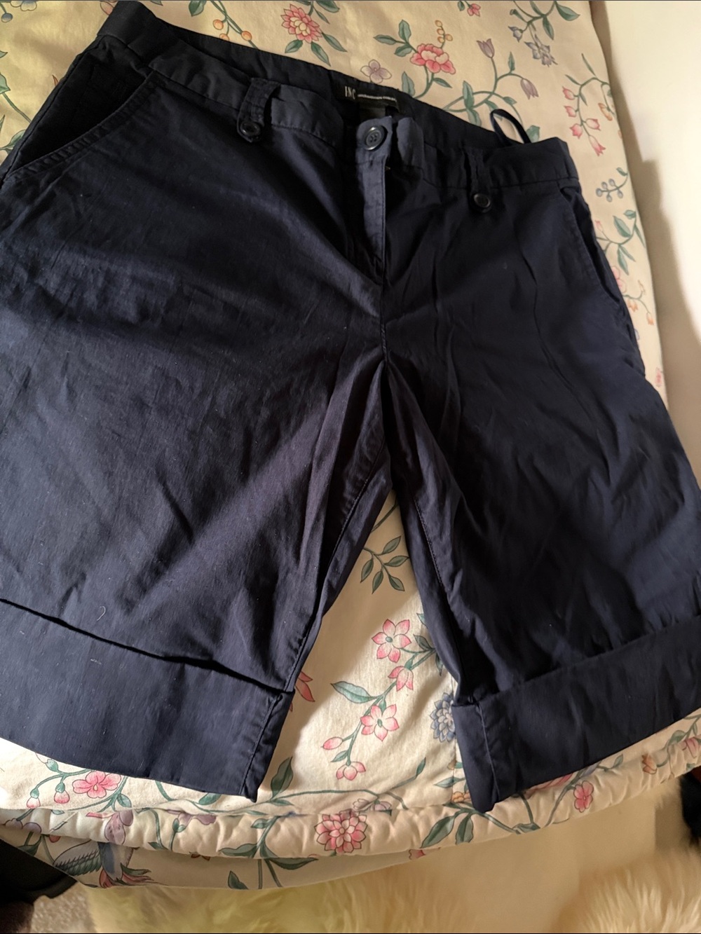 INC International Concepts Navy Casual Shorts 98%cotton,sz 10